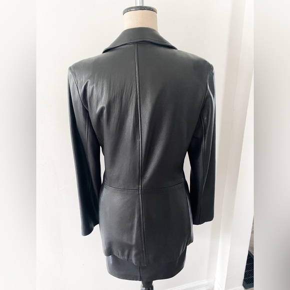 Vintage Andasimo Genuine Black Leather Blazer – Size 6 - Picture 4 of 9